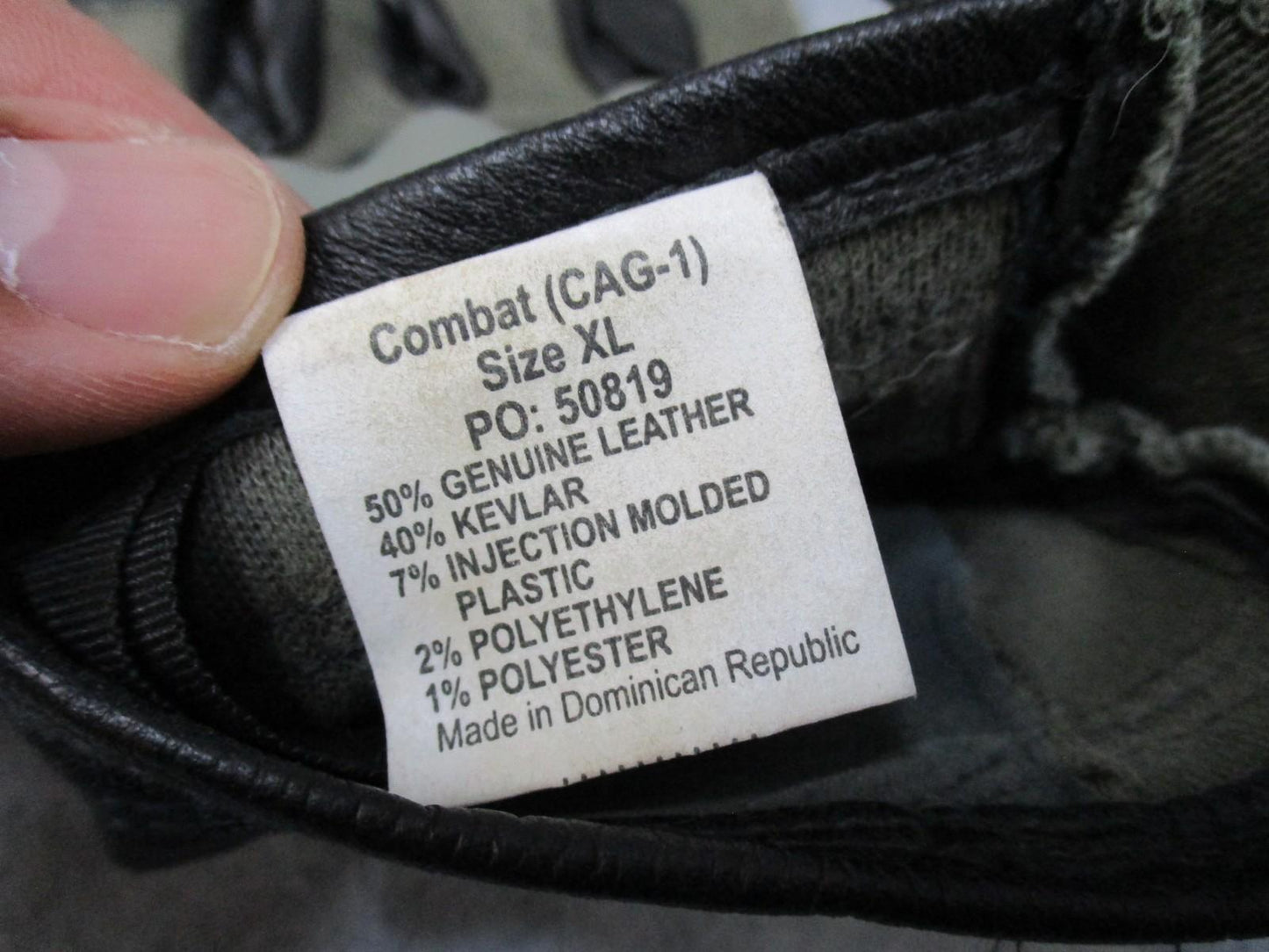 Centex Military Gear Wiley X Combat CAG-1 tactical gloves in foliage green with leather and padded knuckles, size XL.