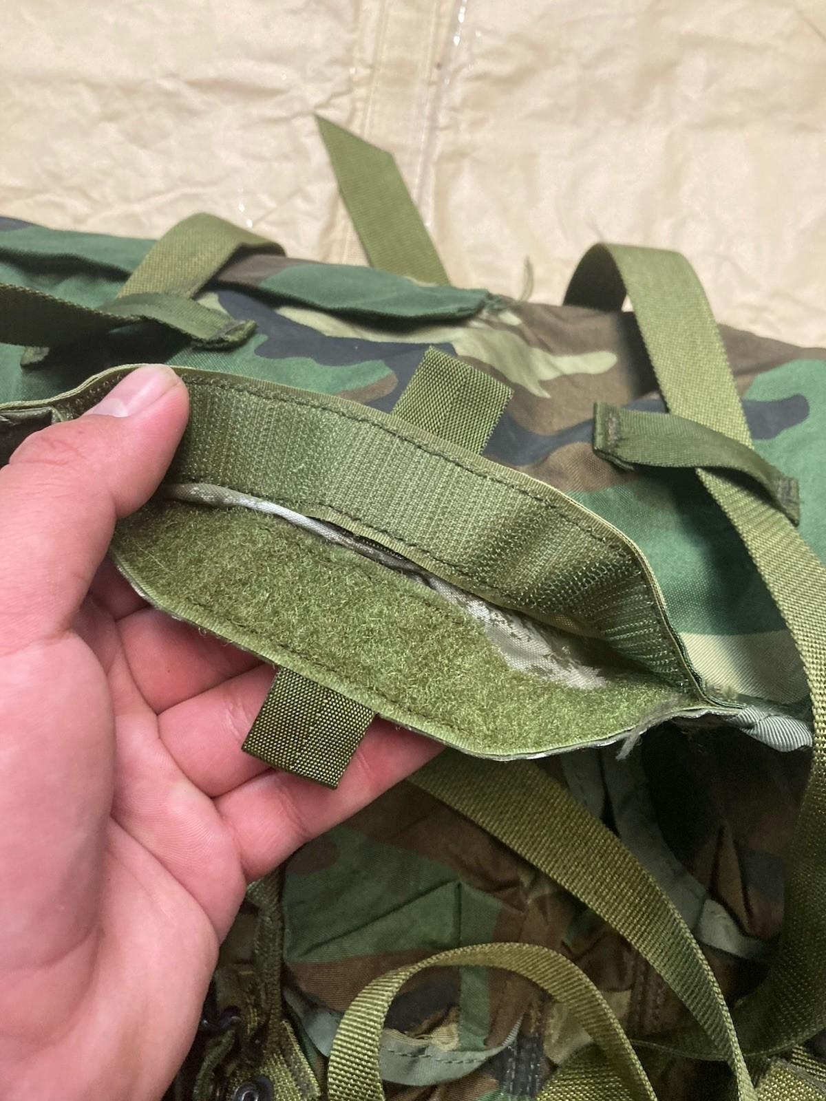 Woodland camo Alice pack tactical backpack by Centex Military Gear with radio carrying case and multiple compartments.