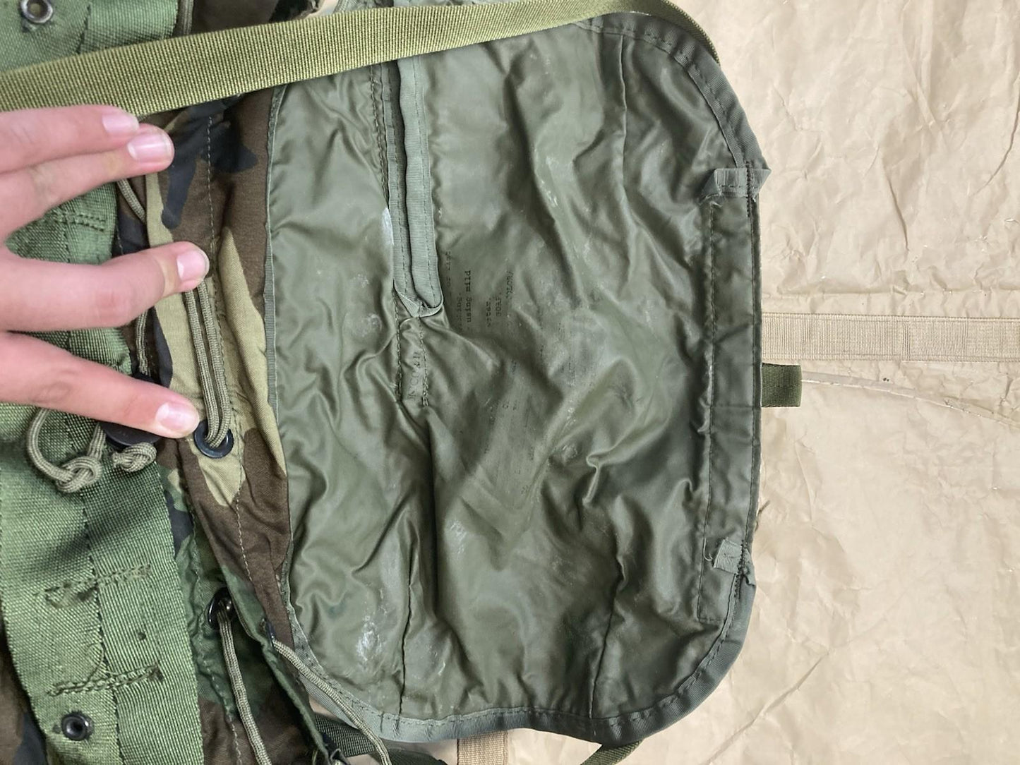 Centex Military Gear Woodland Camo Radio Carrying Case for Alice Pack M81 Tactical Backpack showing durable fabric and radio compartments