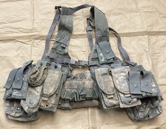 Centex Military Gear army issue FLC vest in ACU camouflage with MOLLE gear set, tactical load-bearing vest for military use.