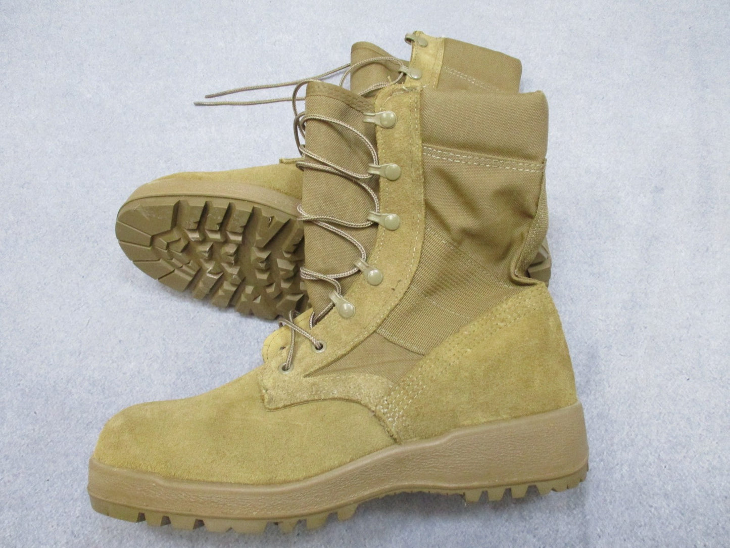 Centex Military Gear McRae Army Combat Boot in suede and Cordura with Vibram sole, designed for hot weather, size 9.5W.