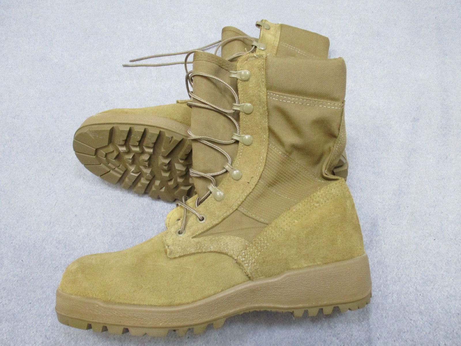 Centex Military Gear McRae Army Combat Boot in suede and Cordura with Vibram sole, designed for hot weather, size 9.5W.