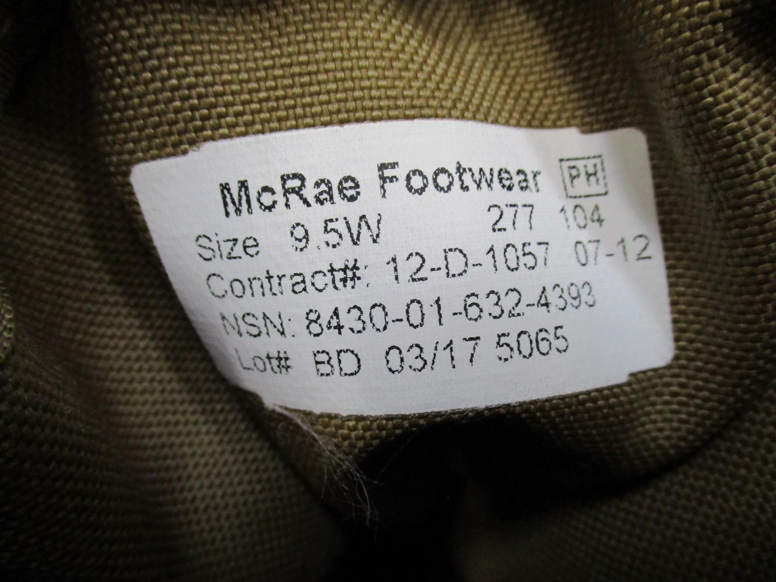 McRae Combat Boot by Centex Military Gear, hot weather army footwear in suede and Cordura with Vibram sole, size 9.5W.