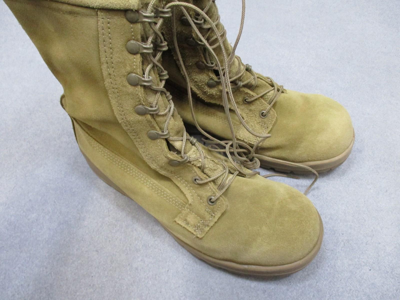 Centex Military Gear Altama USGI desert tan suede combat boots size 11.5 with Vibram sole, featuring rugged military-style design.