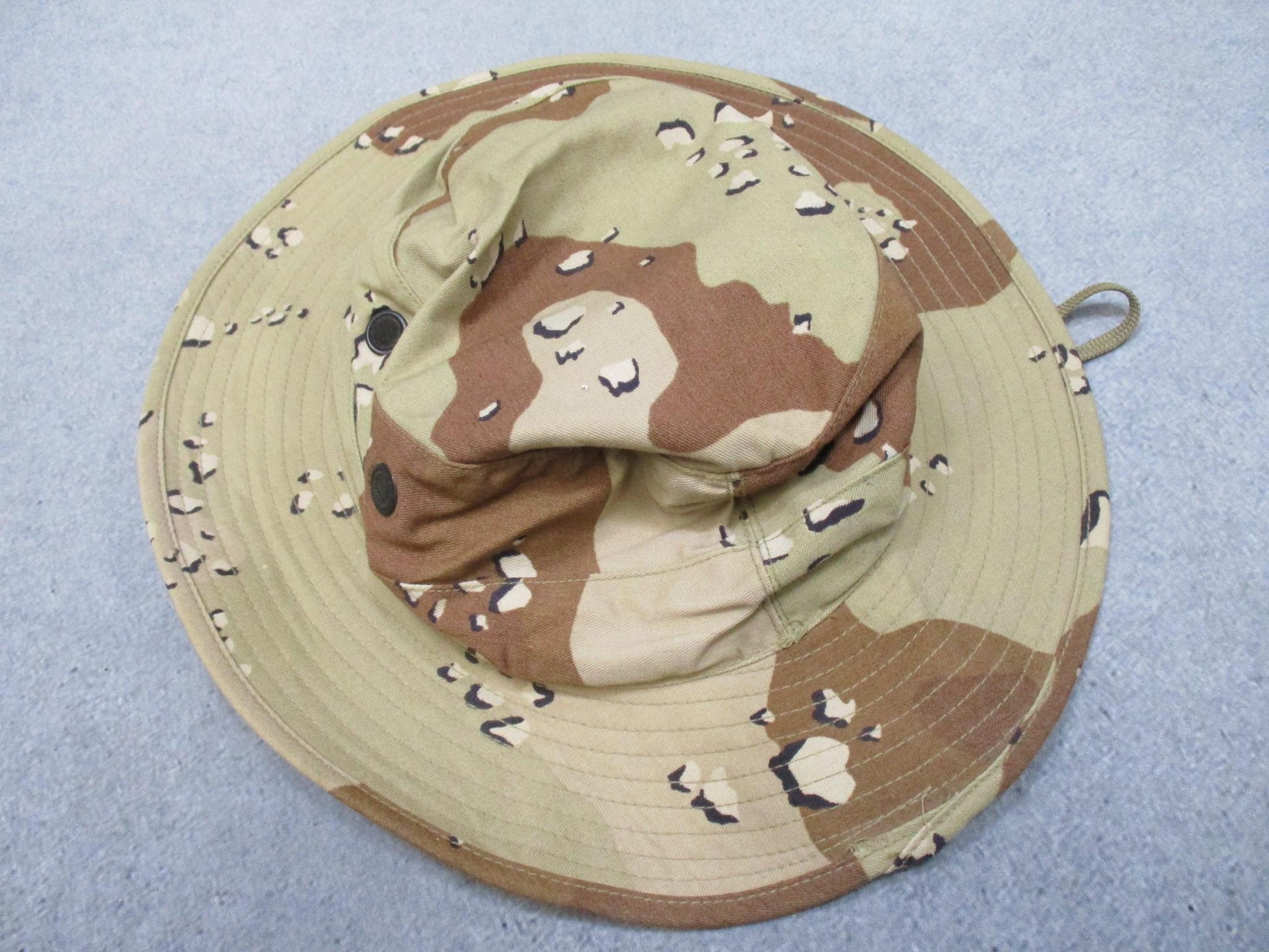 USGI desert camouflage boonie hat by Centex Military Gear, military-style with wide brim and six-color chocolate chip pattern.