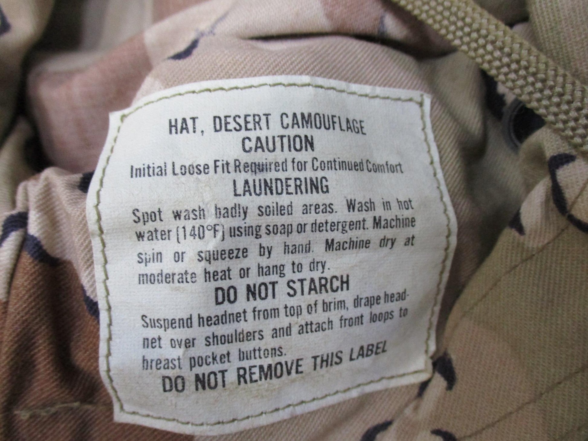 USGI desert camouflage boonie hat by Centex Military Gear in size 7-1/2, featuring six-color chocolate chip DCU military pattern.