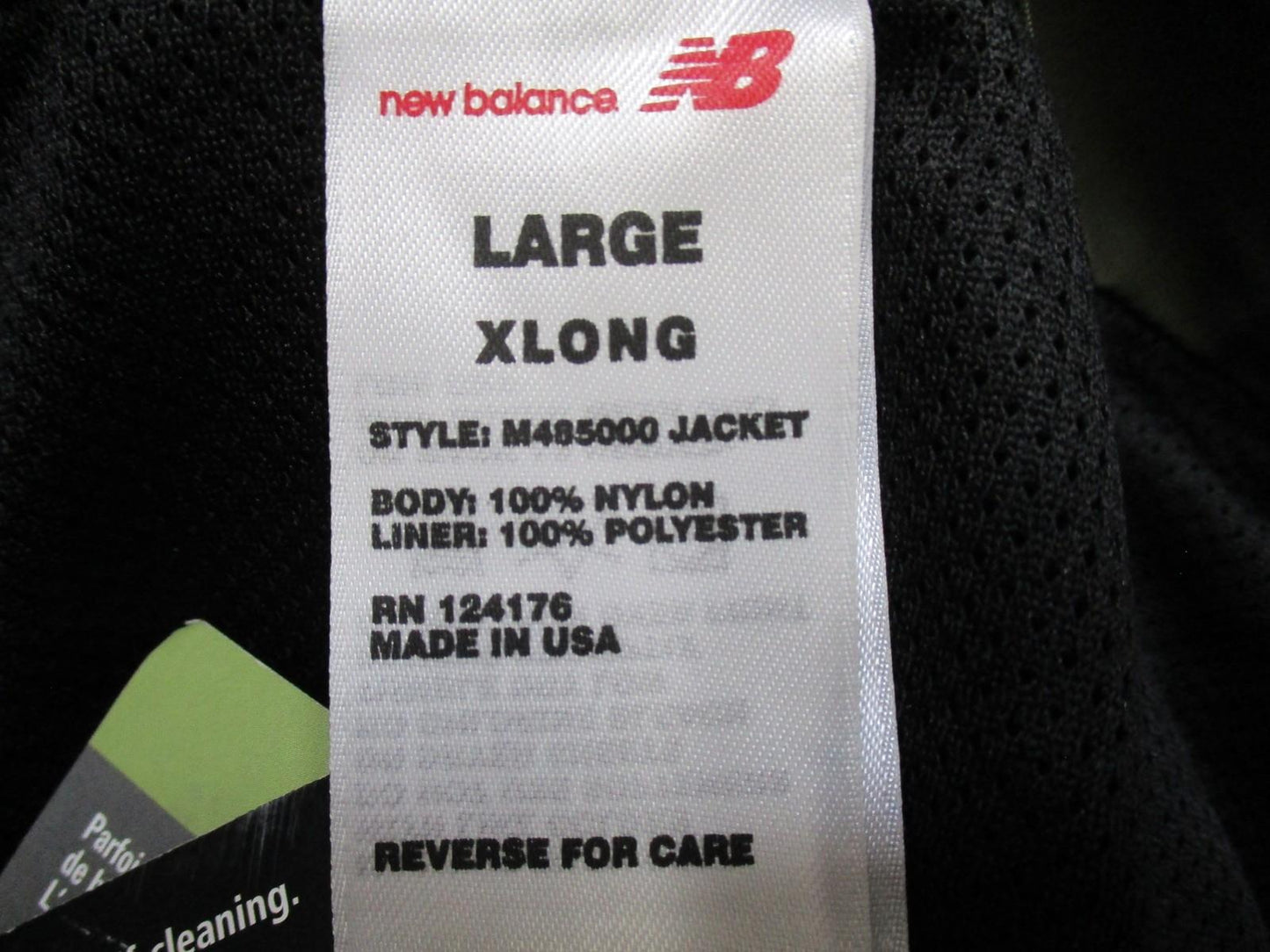 Men's olive green New Balance US Marines running jacket, large extra long size, full zip design, by Centex Military Gear.