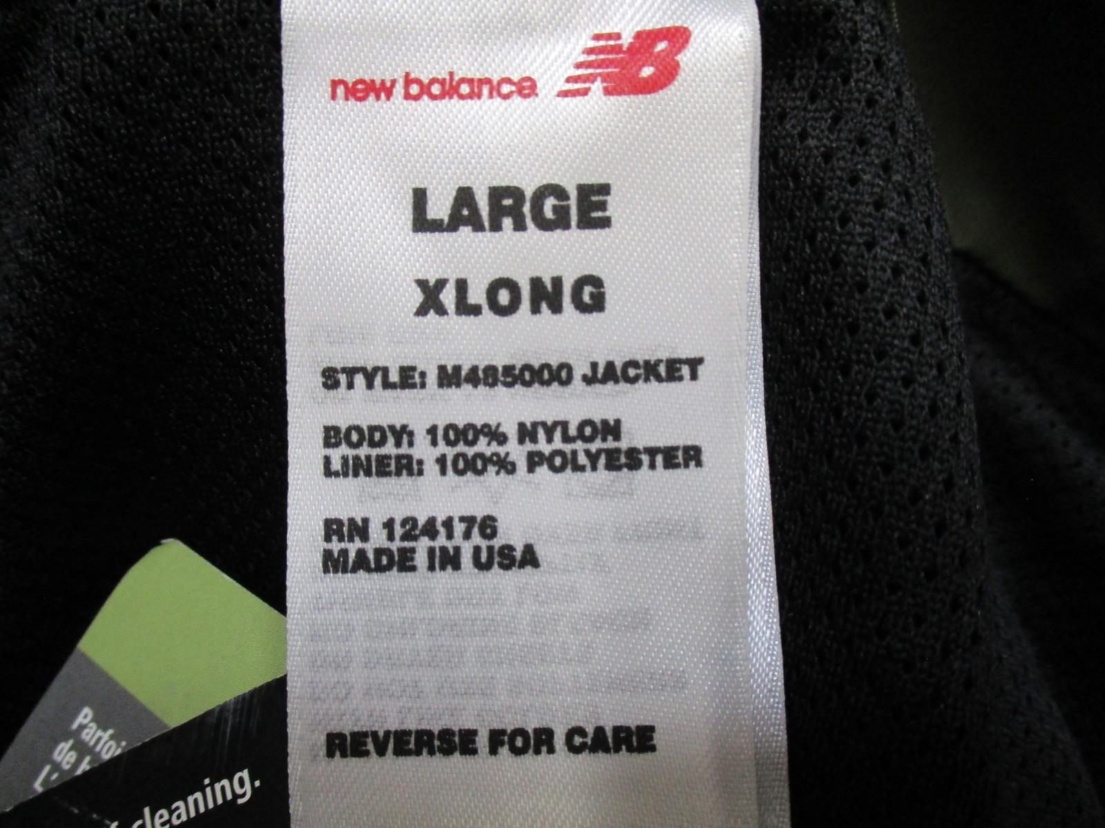 Men's olive green New Balance US Marines running jacket, large extra long size, full zip design, by Centex Military Gear.