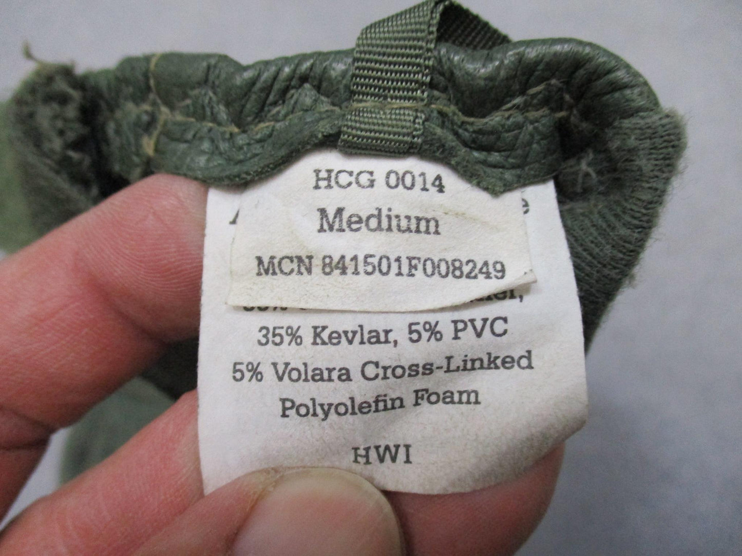 Green goatskin leather tactical duty gloves in medium size, designed for combat and military use, by Centex Military Gear.