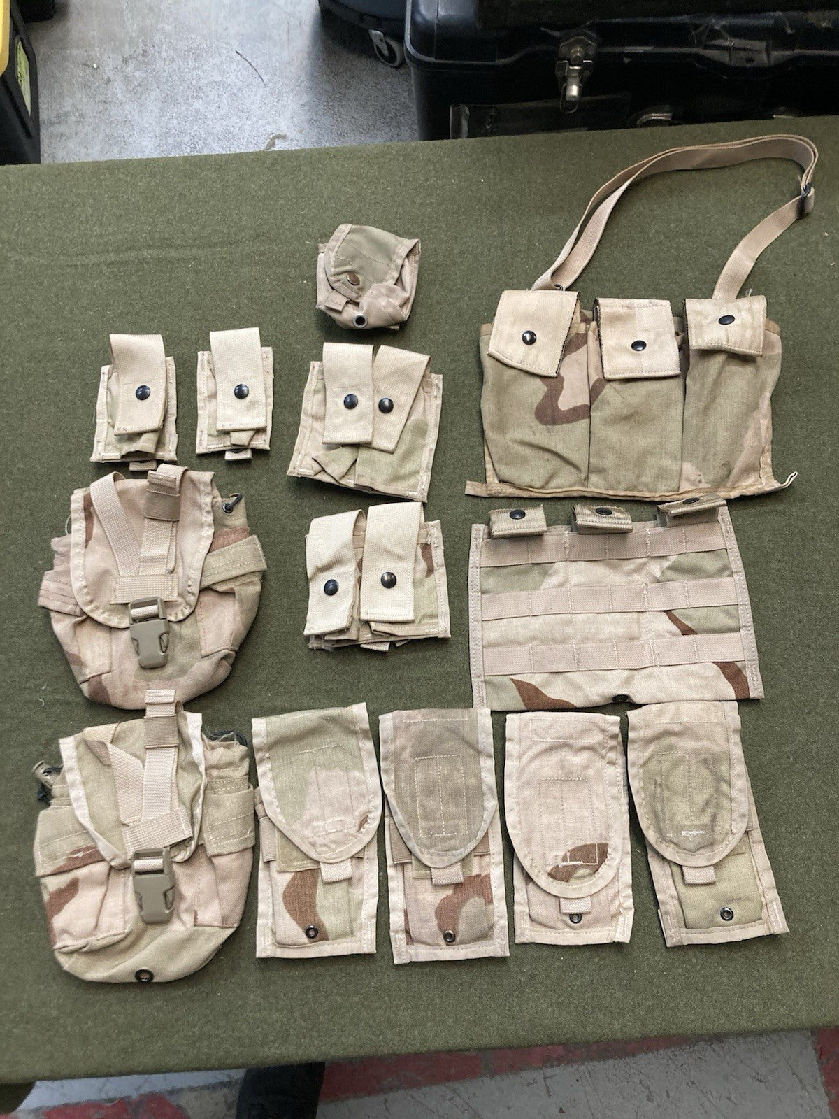 Desert camo Army issue pouch set by Centex Military Gear with multiple tactical pouches for military gear storage