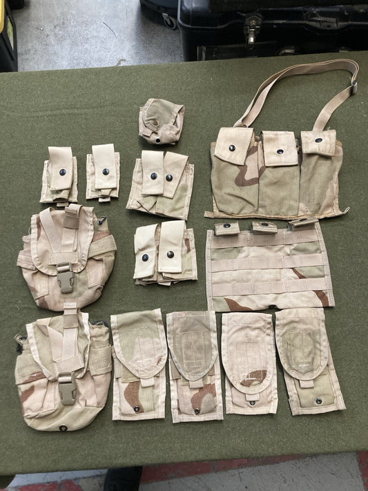 Desert camo Army issue pouch set by Centex Military Gear with multiple tactical pouches for military gear storage