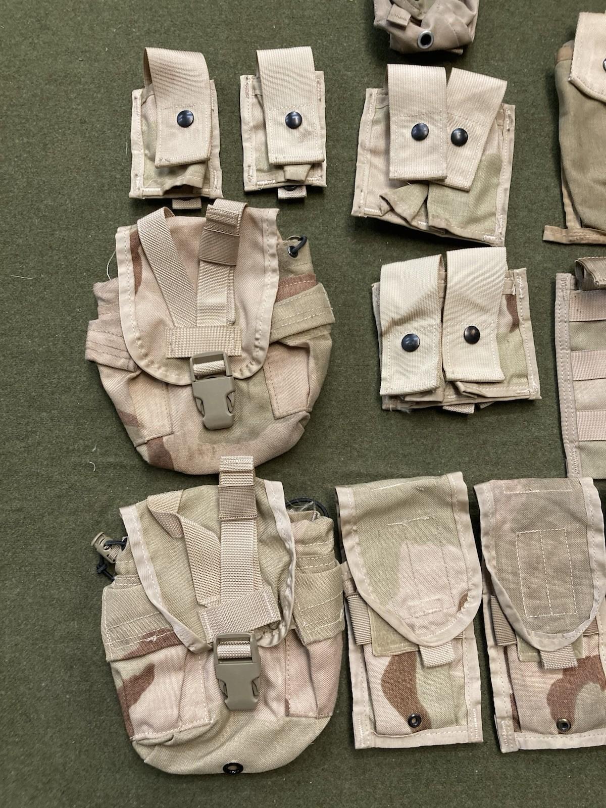 Desert camo army issue tactical gear pouch set by Centex Military Gear with multiple pouches for military or outdoor use.