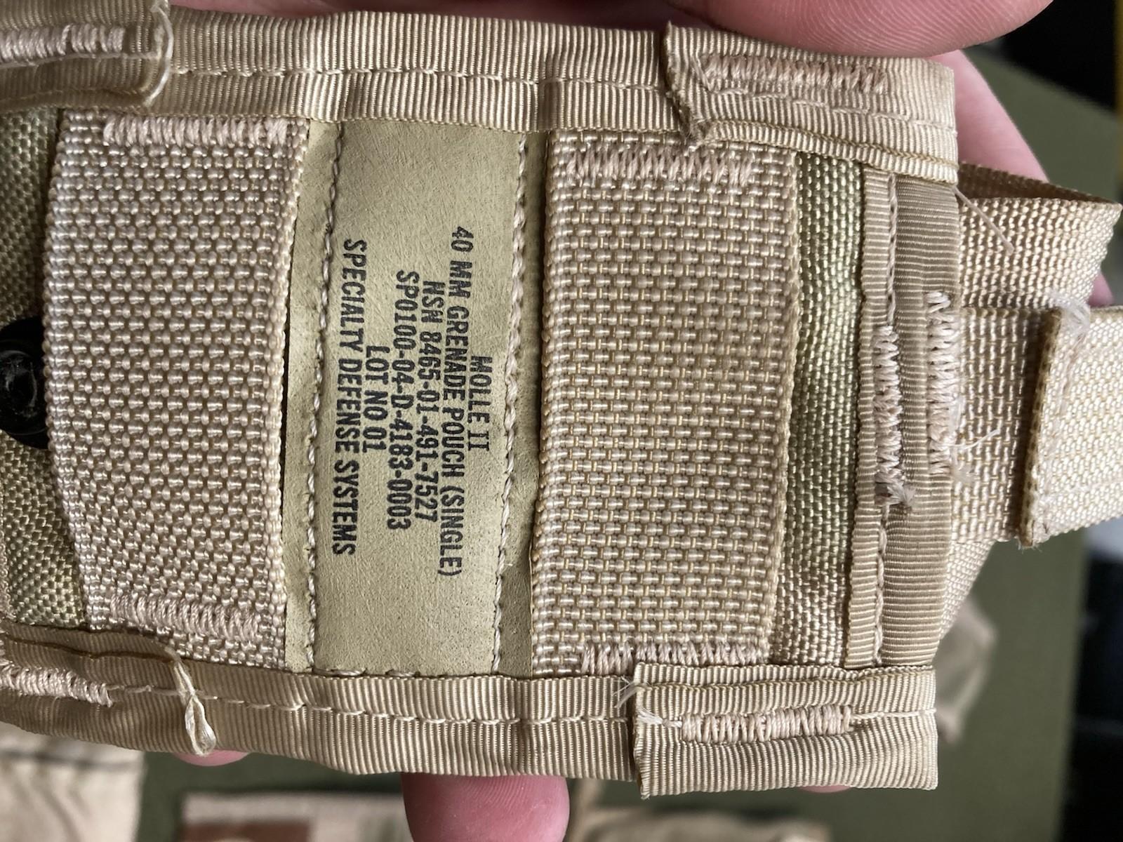 Army issue pouch lot from Centex Military Gear in desert camo, tactical gear set with multiple pouches for military or outdoor use.