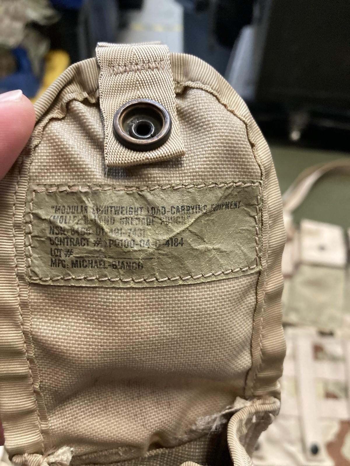 Desert camo army issue pouch lot from Centex Military Gear, featuring multiple tactical pouches for military gear storage.