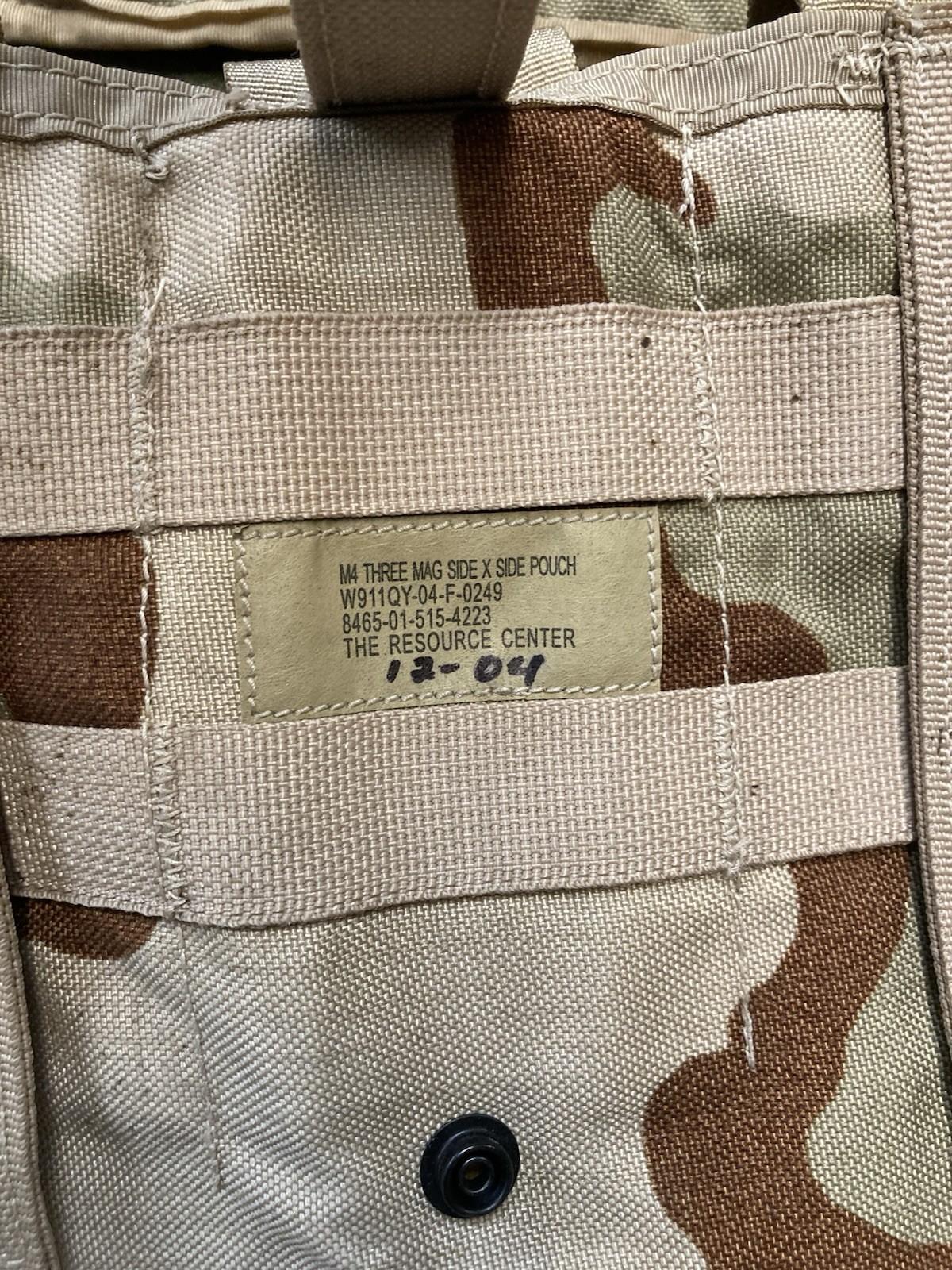 Desert camouflage Army issue pouch set from Centex Military Gear with multiple tactical pouches and compartments.