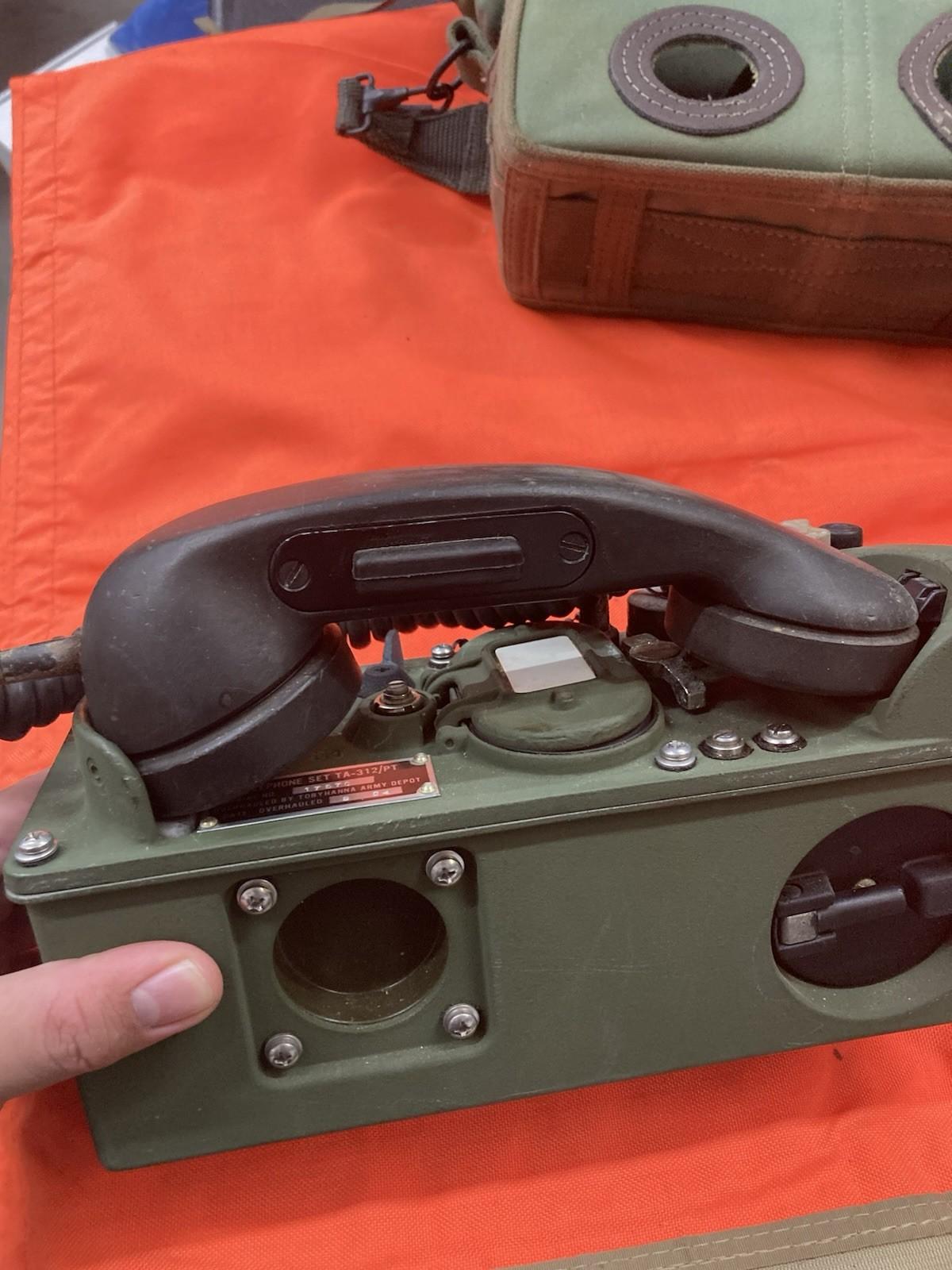 Vintage USGI military field phone by Centex Military Gear, Vietnam War surplus communication device with rugged design