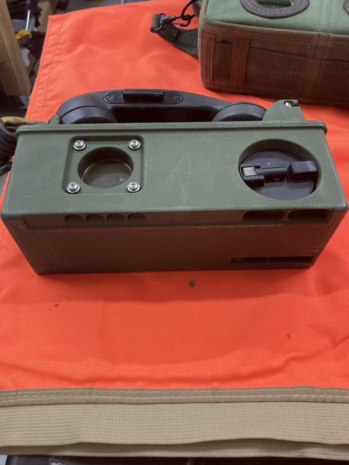 USGI military field phone by Centex Military Gear, Vietnam War surplus communications device with handset and rugged design.