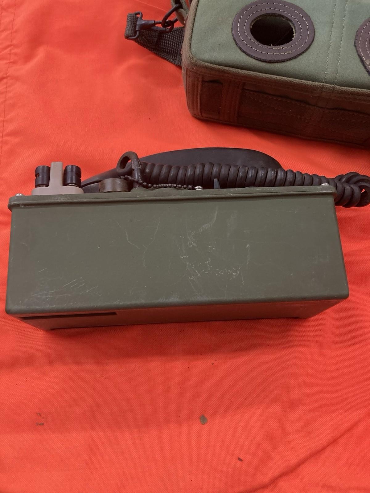 USGI Vietnam War surplus military field phone by Centex Military Gear, vintage communication device with handset and rotary dial