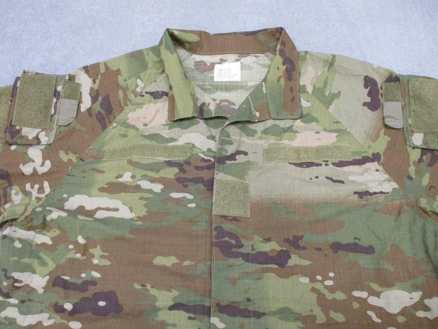 US Military Improved Hot Weather Combat Uniform Jacket in MultiCam, large extra short size, by Centex Military Gear.