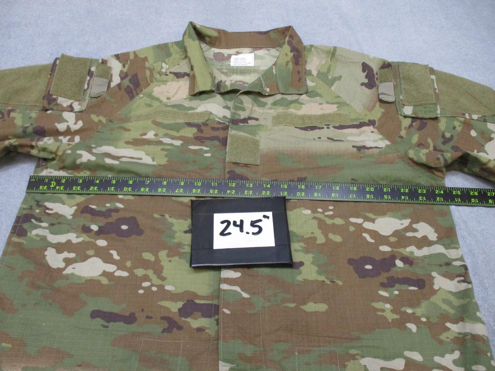 US Military Improved Hot Weather Combat Uniform Jacket in MultiCam, size Large-X-Short by Centex Military Gear, shown in image.