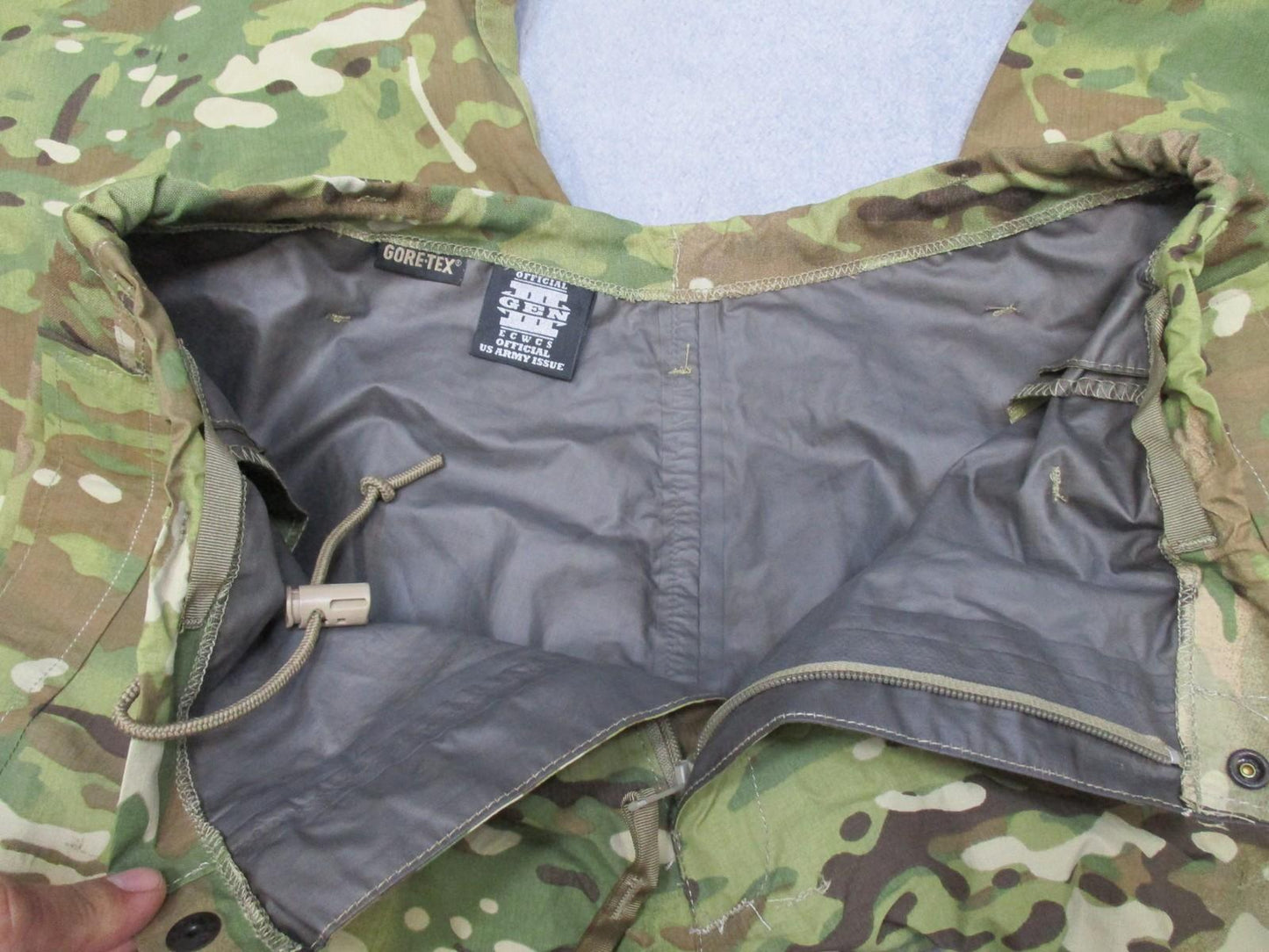 USGI ECWCS Gen III Level 6 Gore-Tex Multicam Trousers by Centex Military Gear, crye no tag, size 34x27, durable military gear