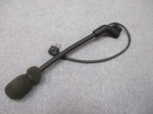 Used 3M Peltor ComTac boom microphone with 2-pin connector for military headsets, shown attached to a communication headset.