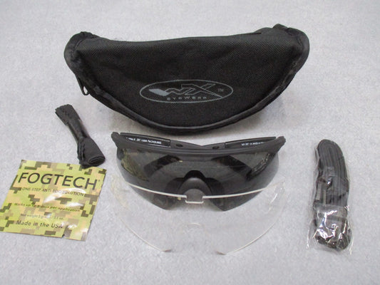 Centex Military Gear Wiley X PT-1 ballistic safety glasses with case and anti-fog solution, protective eyewear for tactical use