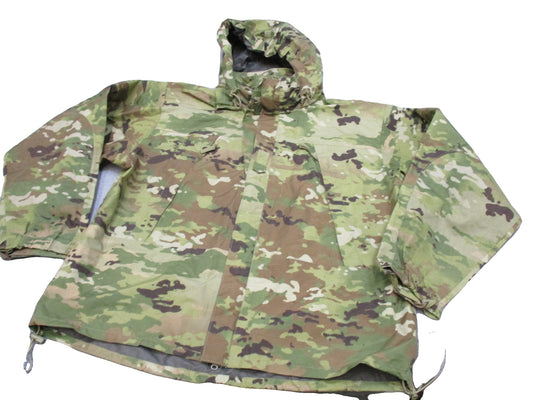 Centex Military Gear USGI ECWCS Gen III Level 6 Gore Tex OCP rain shell jacket in size L/XL, durable military rain protection.