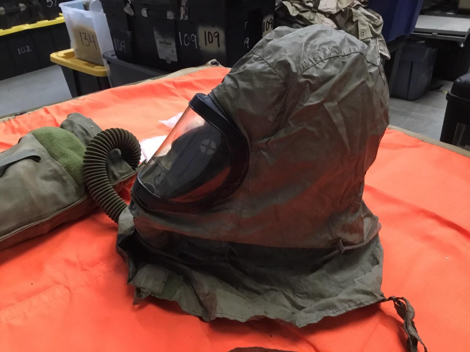 Small size Usgi M25a1 pilot gas mask by Centex Military Gear, featuring adjustable straps and clear eye lenses.