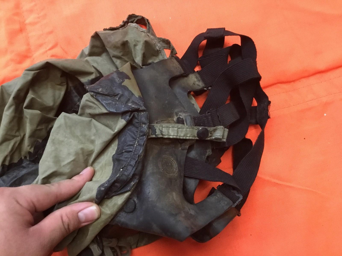 Small size Usgi M25a1 pilot gas mask by Centex Military Gear, with adjustable straps and clear eye lenses.