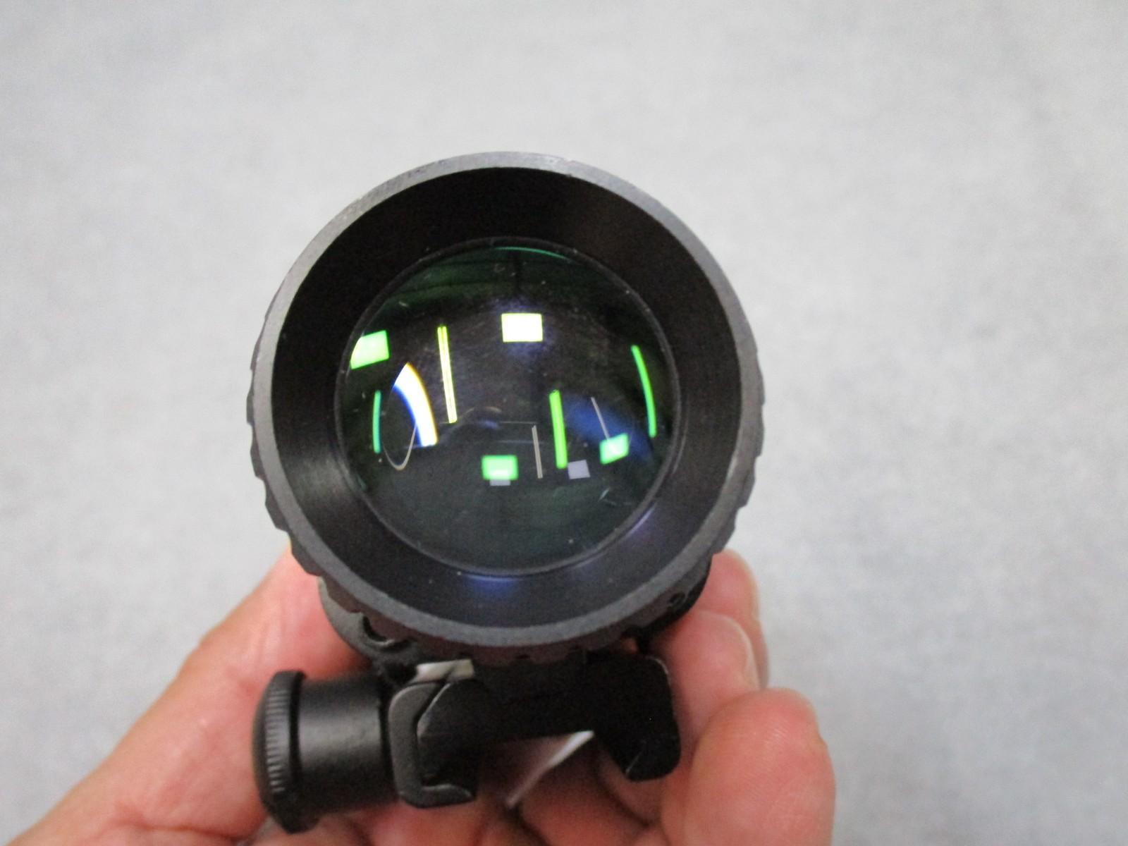 Centex Military Gear STOIC 4x32 prismatic scope with mini reflex sight, featuring red/blue and red/green reticles for tactical use.