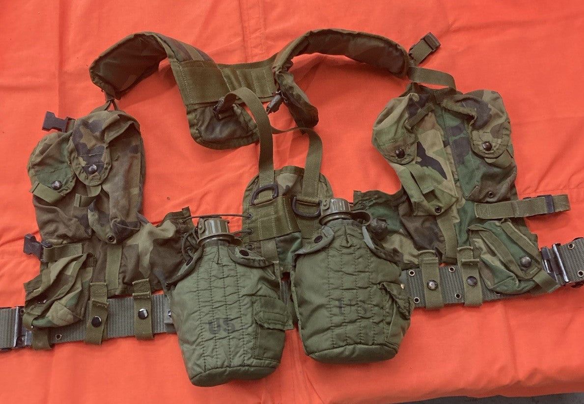 Centex Military Gear LBV 88 Tactical Load Bearing Vest in M81 Woodland camouflage with multiple pouches and adjustable straps.
