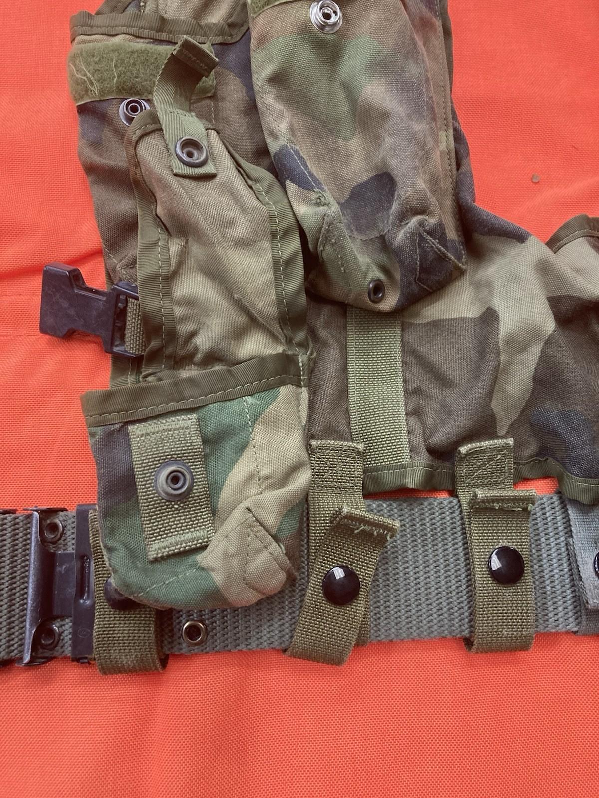 Centex Military Gear LBV 88 tactical vest with load-bearing design and M81 Woodland camouflage for military or outdoor use.
