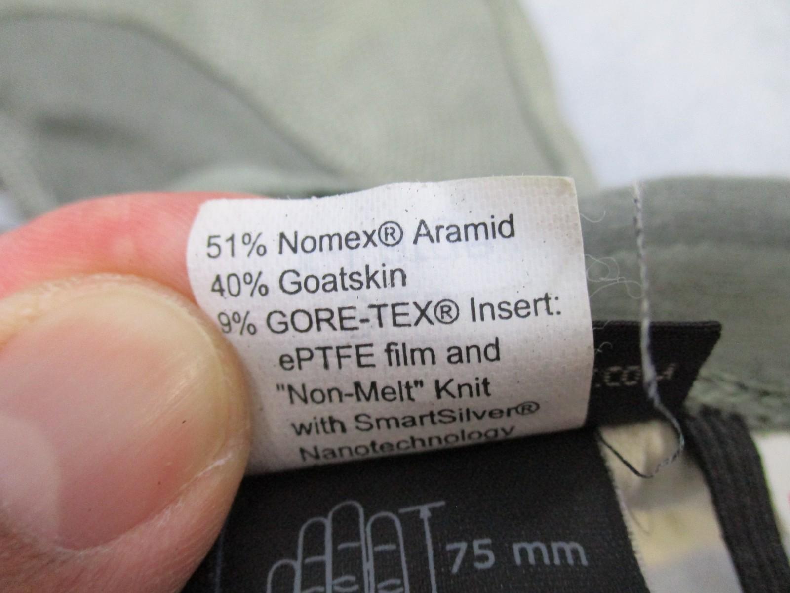 USGI Masley Glove HANDLOGIC 75W GORE-TEX Nomex goatskin gloves, X-large size, durable military-style hand protection.