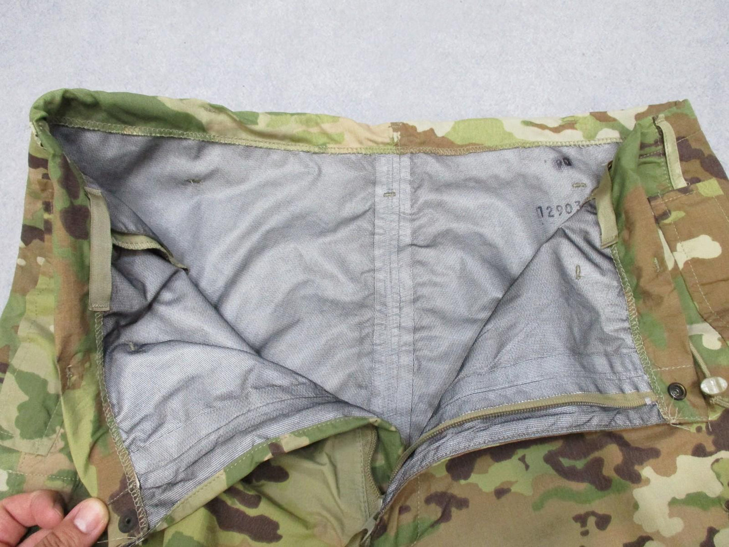 USGI Level 6 Gore-Tex waterproof trousers in Multicam OCP camouflage, size 39x30, by Centex Military Gear.