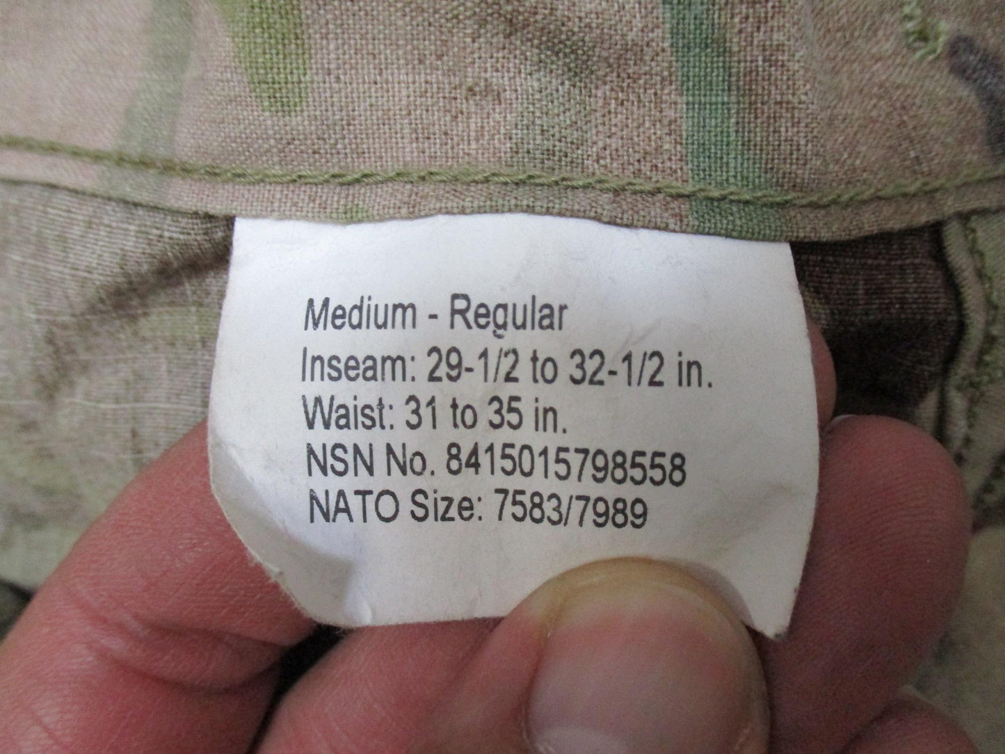 US Army ACU Flame Resistant Combat Trousers Medium Regular MultiCam Cargo Pants