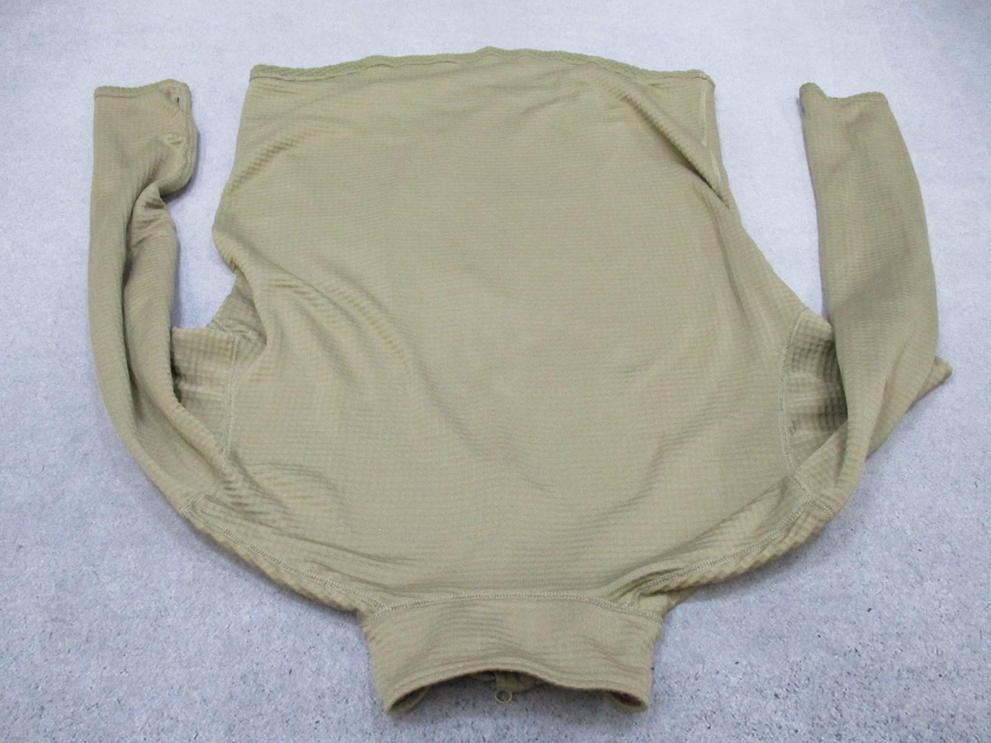 NO TAG Men's 1/4 Zip Thermal Shirt Long Sleeve Waffle Knit Thumbholes Tan L/S