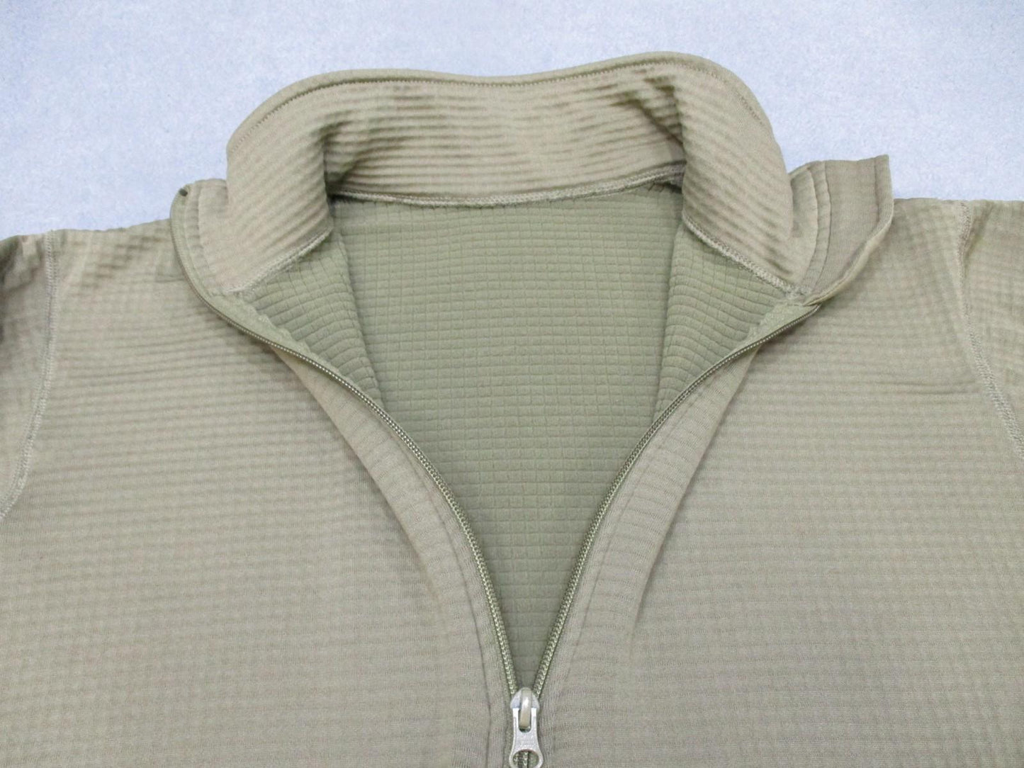 NO TAG Men's 1/4 Zip Thermal Shirt Long Sleeve Waffle Knit Thumbholes Tan L/S