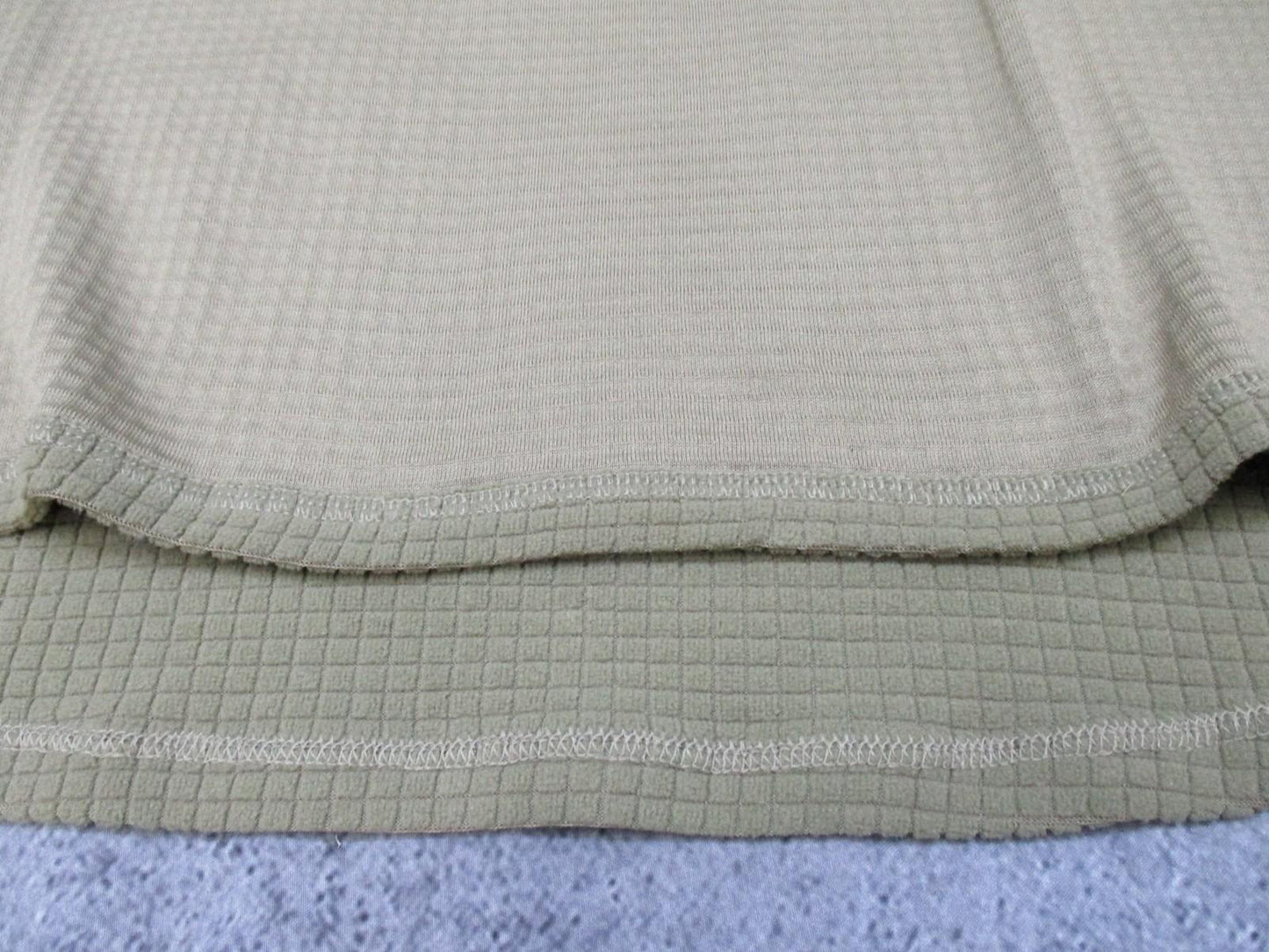 NO TAG Men's 1/4 Zip Thermal Shirt Long Sleeve Waffle Knit Thumbholes Tan L/S
