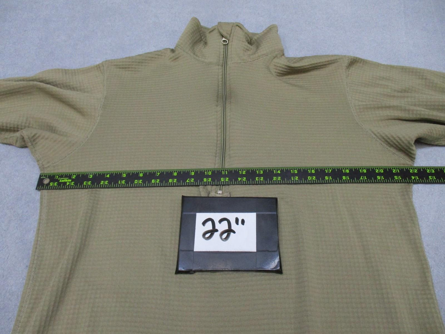 NO TAG Men's 1/4 Zip Thermal Shirt Long Sleeve Waffle Knit Thumbholes Tan L/S