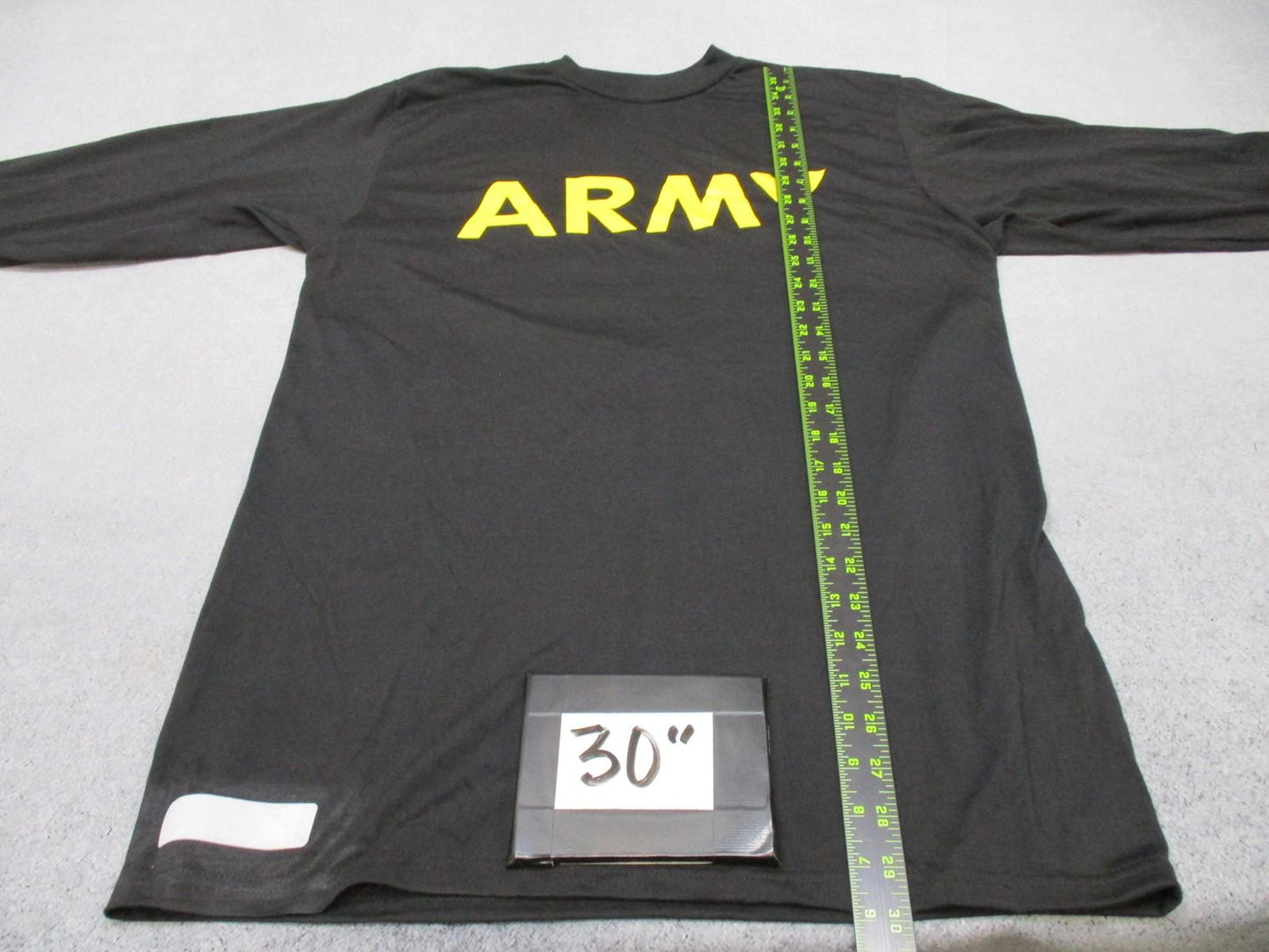 ARMY APFU Long Sleeve T-Shirt Medium Black Polyester Physical Fitness Uniform