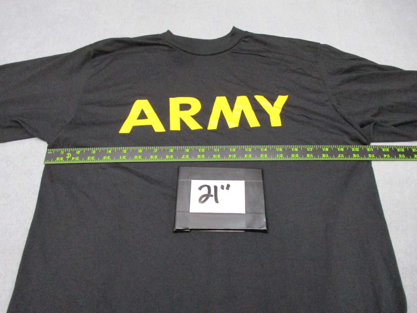 ARMY APFU Long Sleeve T-Shirt Medium Black Polyester Physical Fitness Uniform