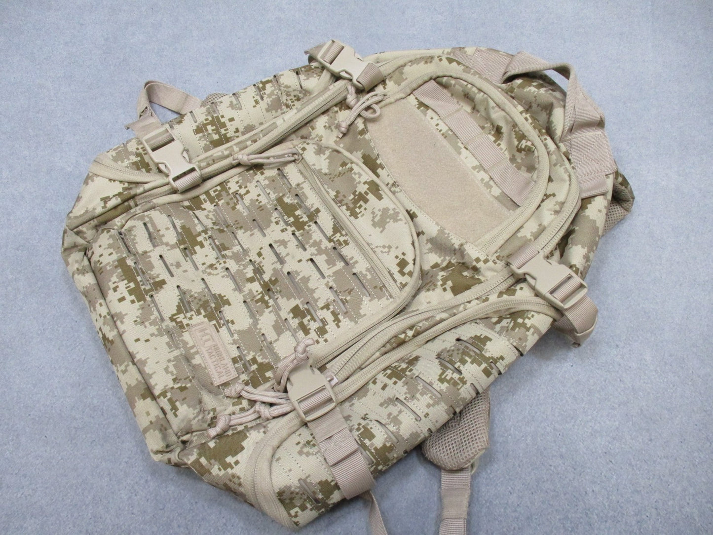 Highland Tactical Assault Backpack Desert Digital Camo MOLLE System Used