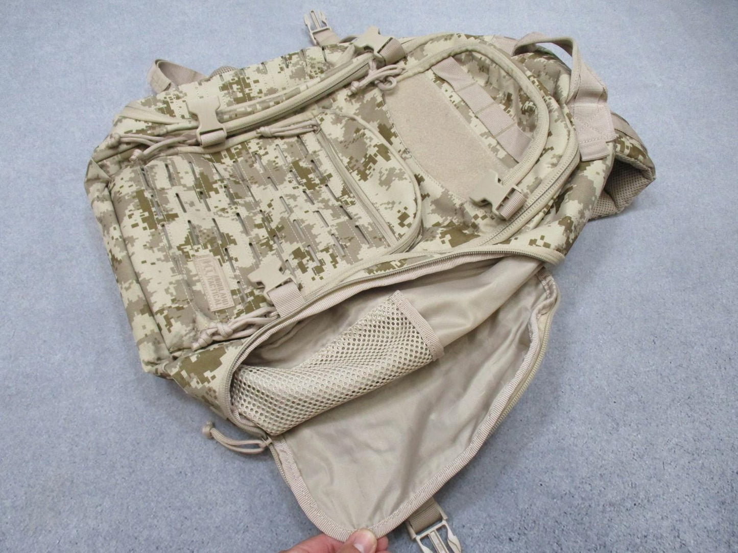 Highland Tactical Assault Backpack Desert Digital Camo MOLLE System Used