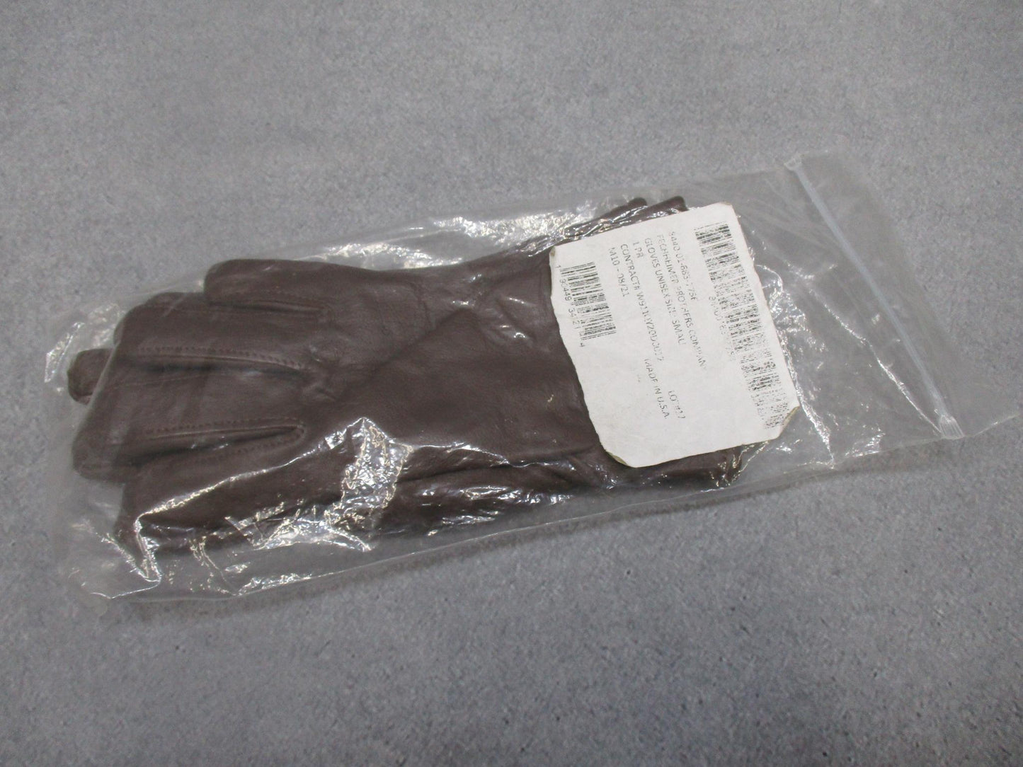 USGI AGSU Brown Leather Gloves Small Sheepskin Fechheimer USA NEW NOS Wool Liner