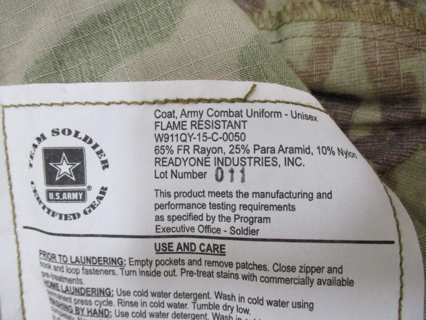 U.S. ARMY ACU Jacket Medium-Long OCP Camo Flame Resistant Combat Uniform Coat