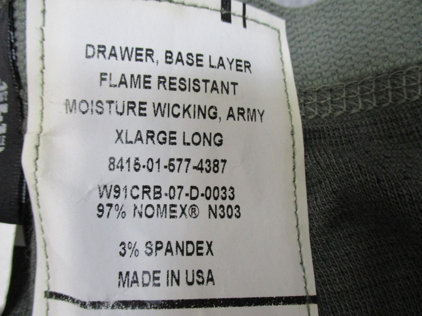 ADS FREE USGI Army Base Layer FR Drawers XLARGE LONG Flame Resistant