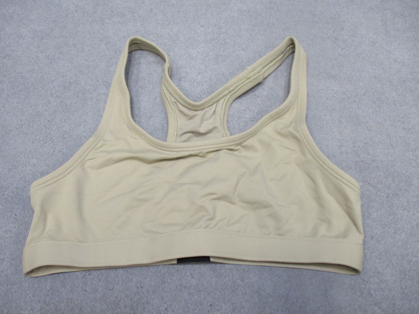 KAOS Comfort Sports Bra Racerback Tan Nylon Spandex Size L Made in USA
