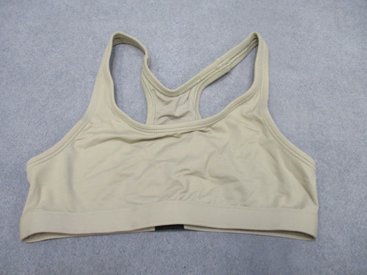 KAOS Comfort Sports Bra Racerback Tan Nylon Spandex Size L Made in USA