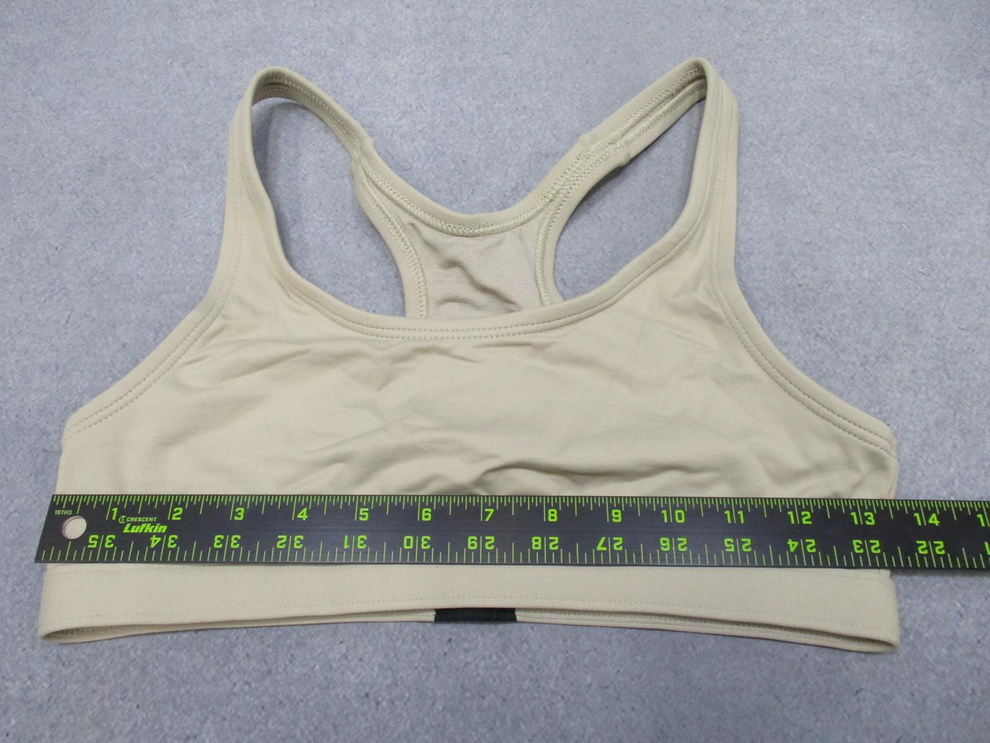 KAOS Comfort Sports Bra Racerback Tan Nylon Spandex Size L Made in USA
